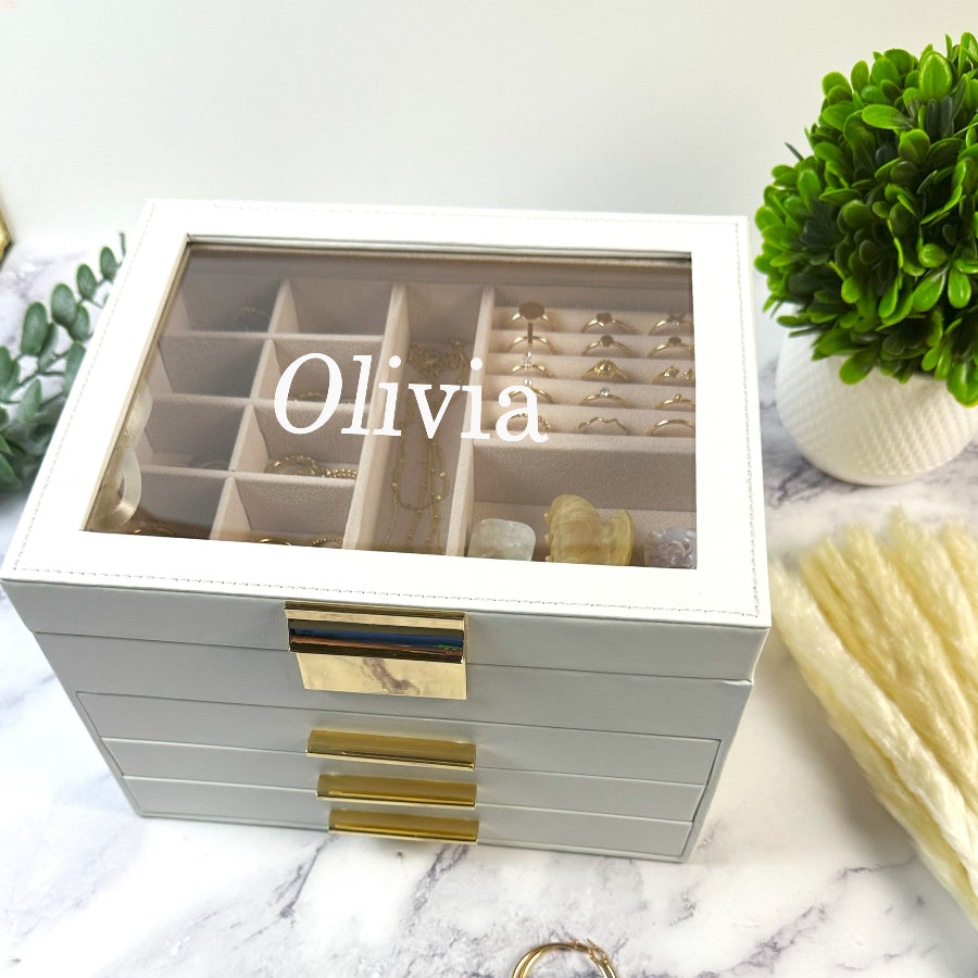 Jewelry Organizer Girls Women Jewelry Box for Necklaces Rings Earrings Gift Bracelets Storage Case, Earring Necklace Storage Box