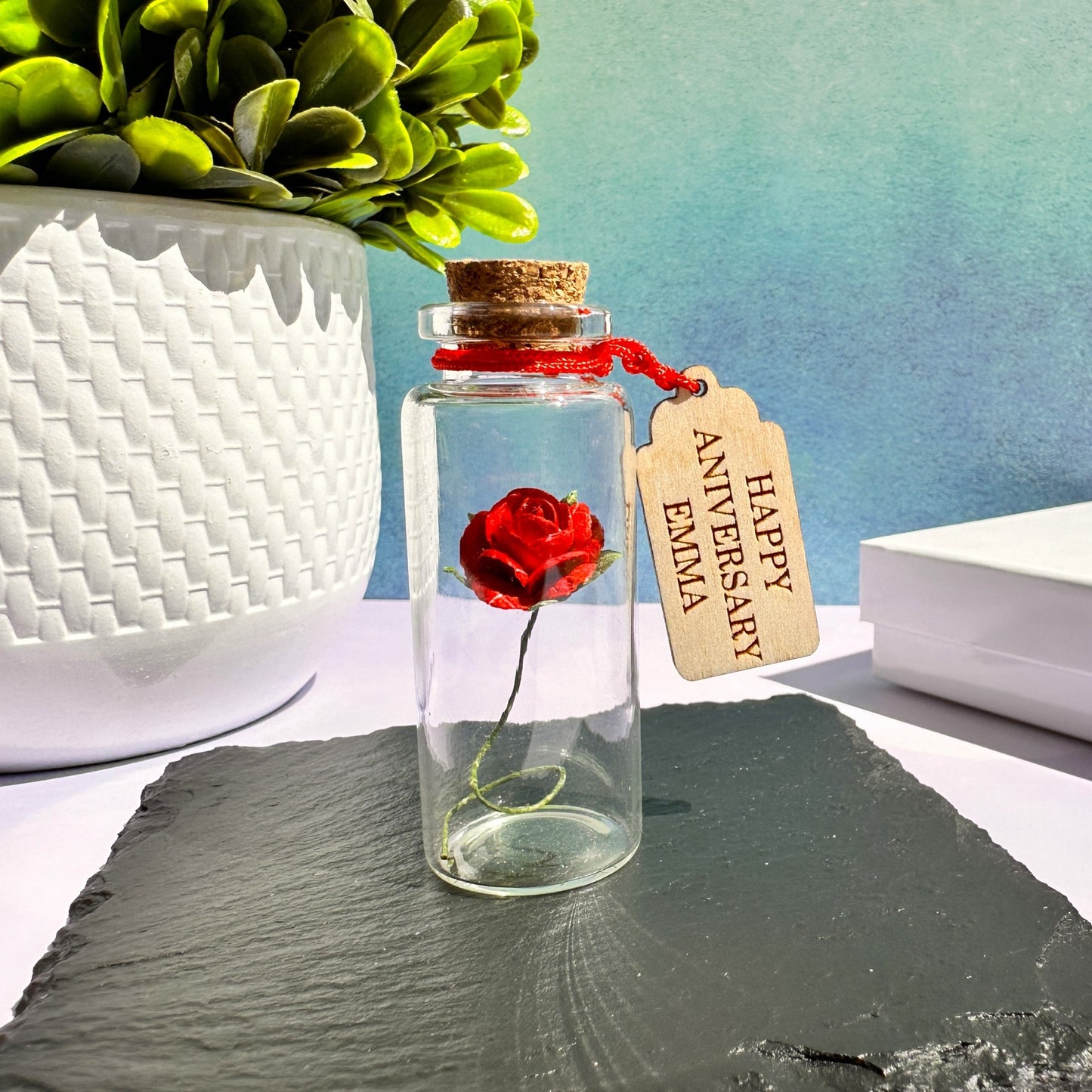 Personalized Anniversary Gift Rose In A Bottle Message