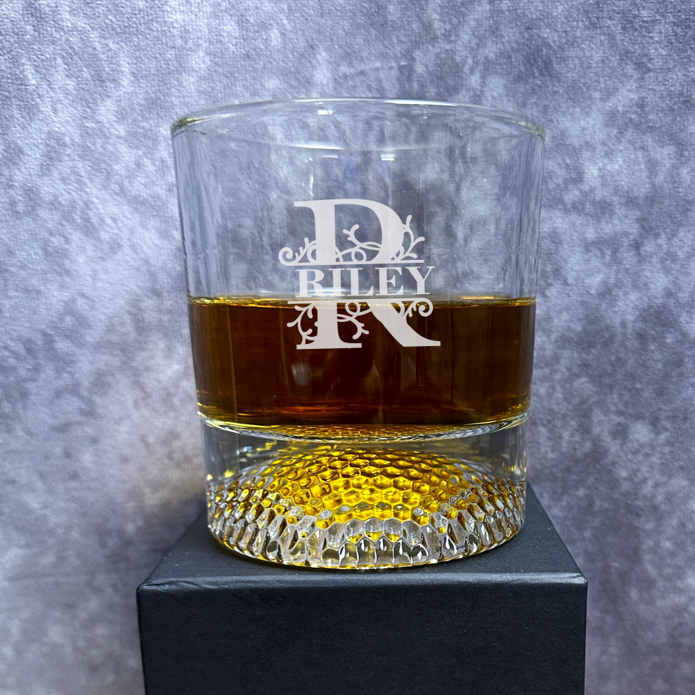 Custom Father's Day golf ball Whiskey Glass- Personalized Gift on Rock Glass - Baseball Gift for Dad or Grandpa