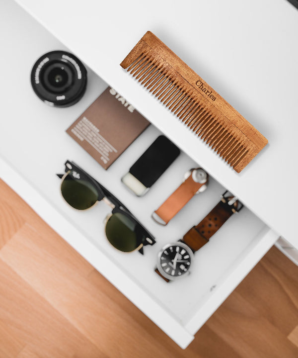 Wooden comb for Men Hair Comb Personalized Beard neem Comb Custom for Him Portable Comb Groomsmen Gift Engraved Comb Father Gift Husband The Lighthouse goods