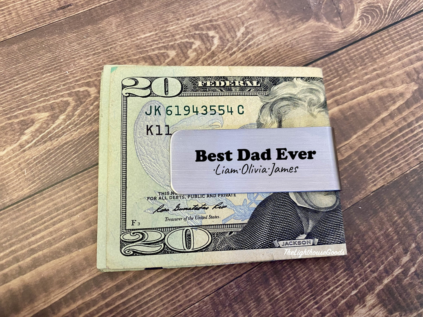 Personalized minimalistic wallet, Slim wallet, Money Clip for dad, Husband, Anniversary Gift,