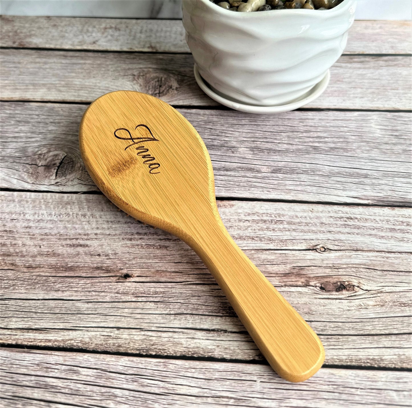 Personalized Bamboo Paddle Hair Brush