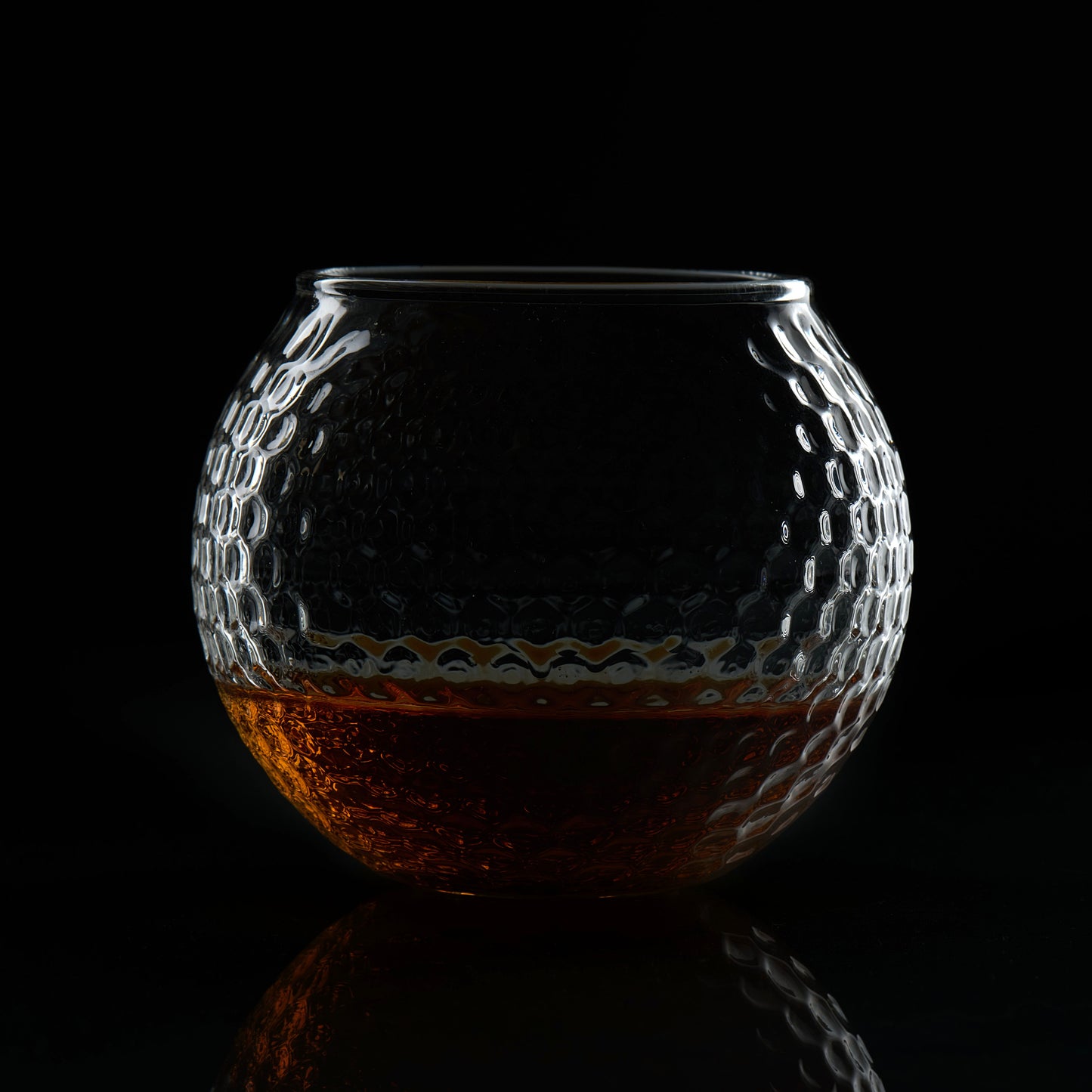 Premium golf ball whiskey glass for bourbon and scotch drinkers