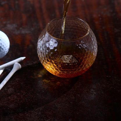 Whiskey glass shaped like a golf ball unique golf gift for him