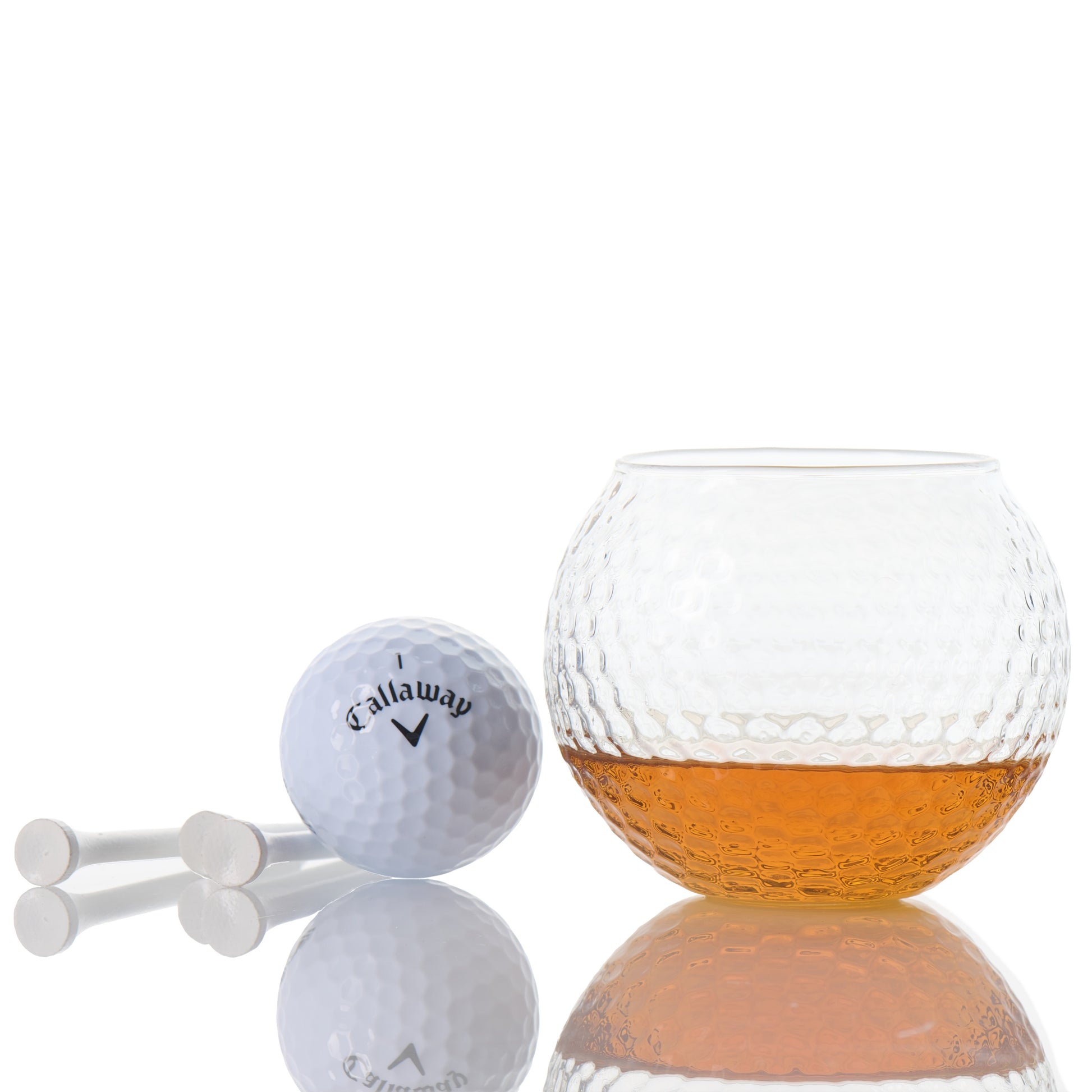 Golf ball whiskey glass luxury gift set with black gift box