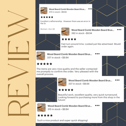 Personalized Beard Brush & Comb Set For Fisherman Gift