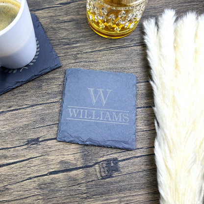 Slate Coasters, Personalized Slate Coasters, Housewarming Gift, Drink Coasters, Personalized Coaster Set Of 4, Monogram Coasters, Valentines