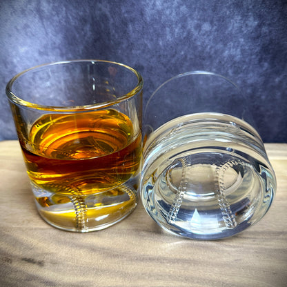 Custom baseball Whiskey Glass gift box set - Etched Whiskey Glass Set, Barware Gift for Him, Whiskey Lover Gift for Dad, Gift for Grandpa