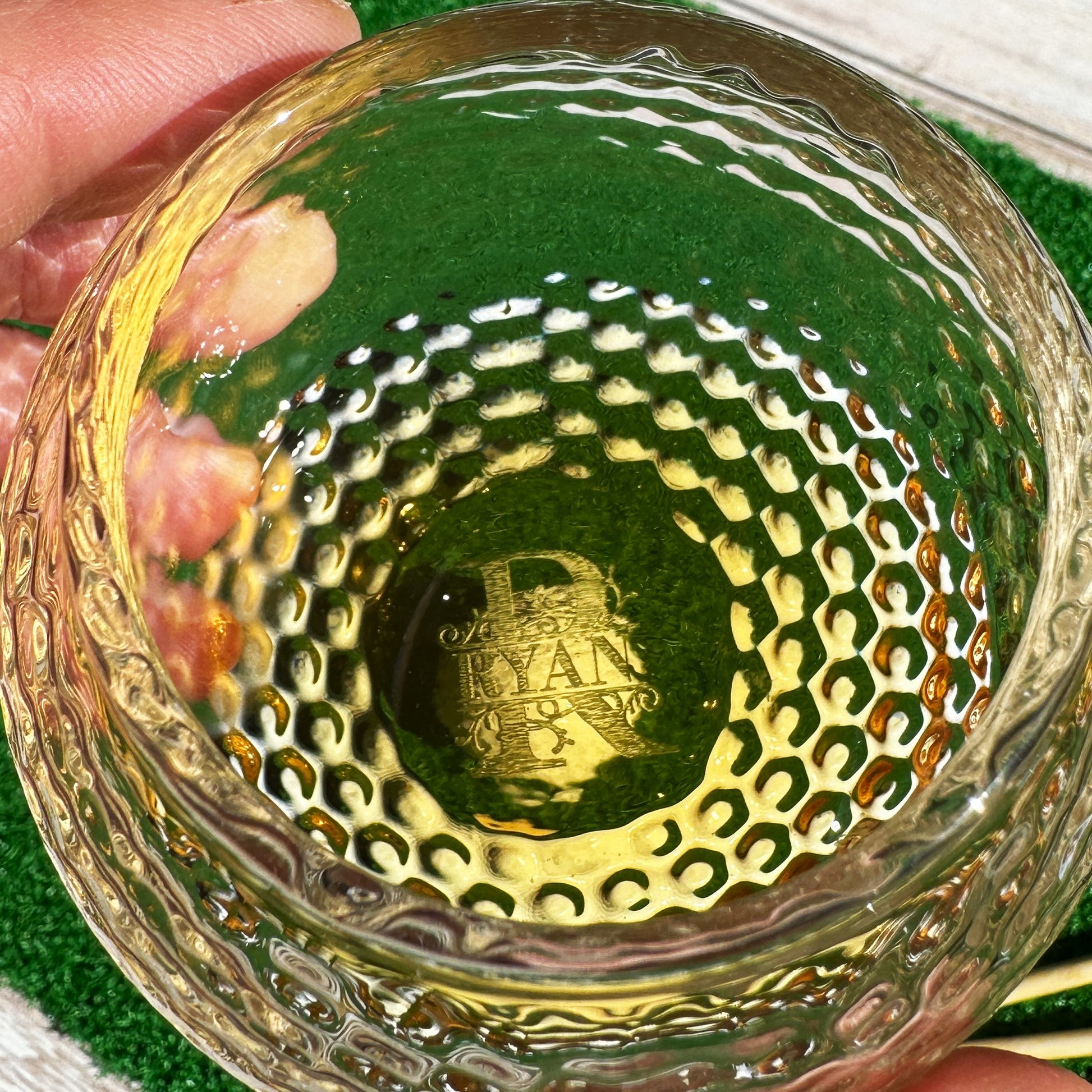 Personalized Golf ball Shape Whiskey Glass Father Day Gift for Boyfriend Husband Golf Gift for Men