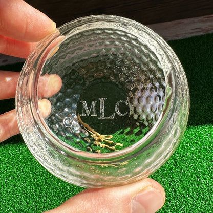 Custom Golf Shape Whiskey Glass Engraved Golf Rocks Glass with Initials Gift for Golfer Golf Outings Groomsmen Set Monogram Father Day Gift