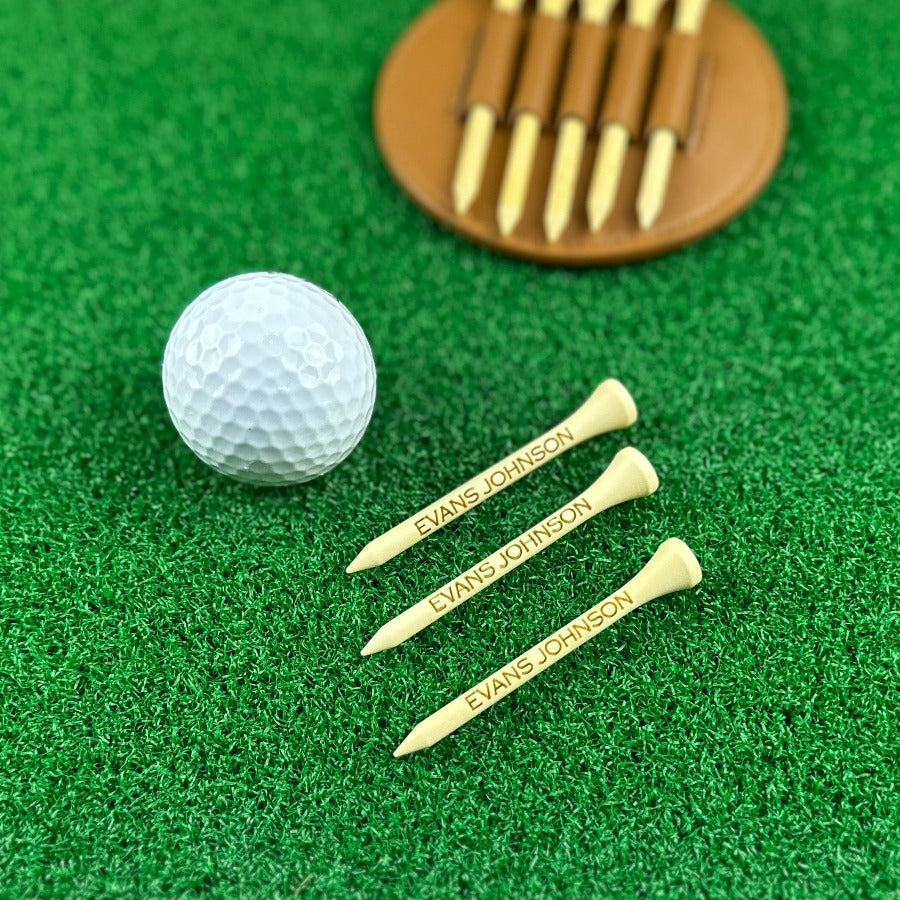 Personalized Golf Tees Gift business promotion gift marketing tees golf course tees Father Engraved Golf Tee For Mother Day Gift Custom wooden Golf Tees For Dad Anniversary Gift Retirements Par 