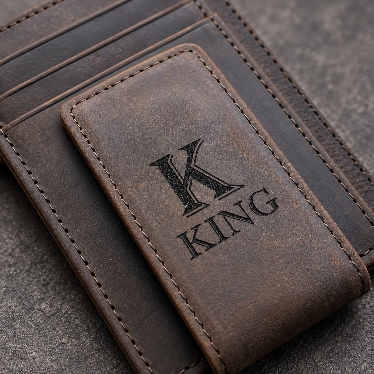 Personalized Leather Slim Wallet for Men – Custom Engraved