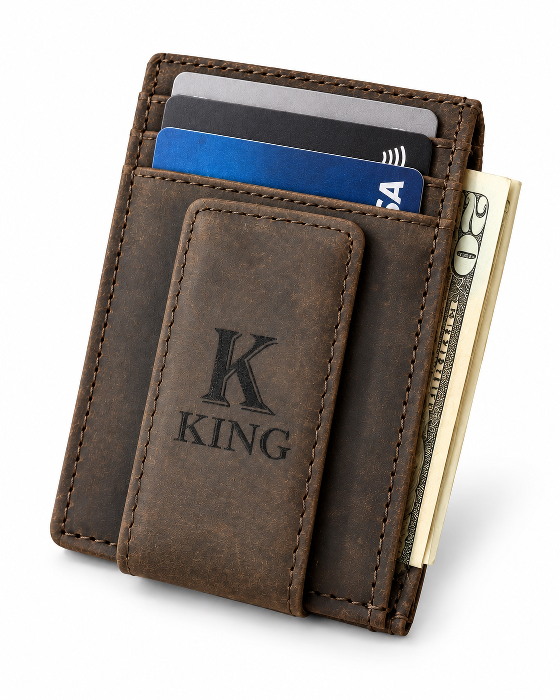 Personalized Leather Slim Wallet for Men – Custom Engraved