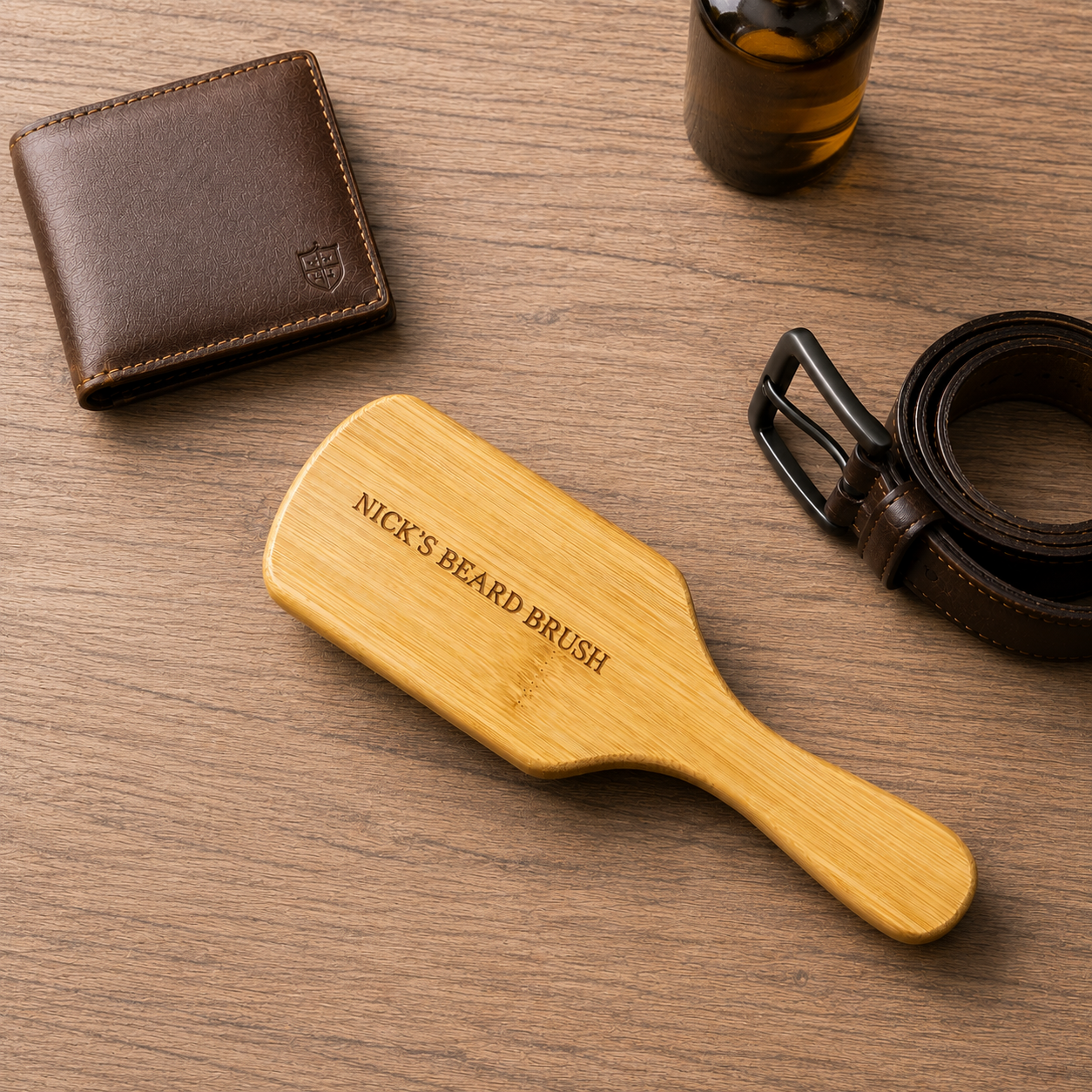 Beard Brush for Men Personalized Bamboo Brush Wooden Hair Brush Husband Gift Father Day Grandpa Gift Groomsmen Gift Dad Natural Men Brush