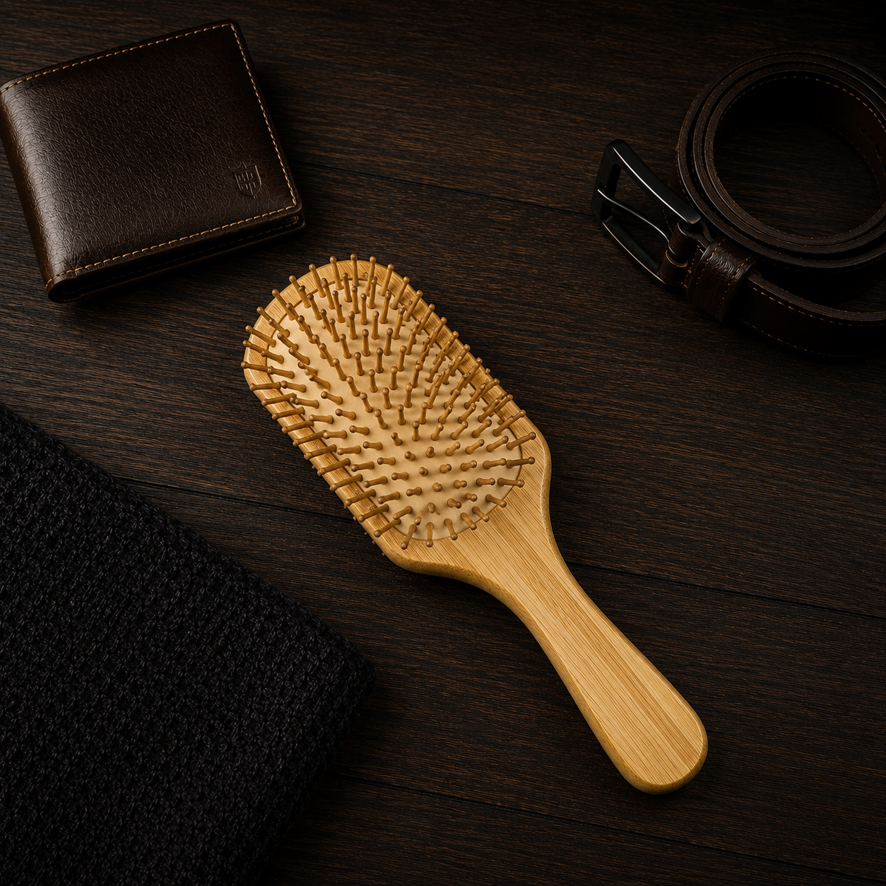 Custom engraved wooden beard brush with firm boar bristles, personalized gift for husband, boyfriend, dad, or groomsmen.