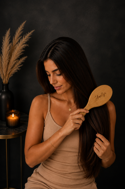 Personalized Bamboo Hair Brush Set – The Perfect Gift for Women