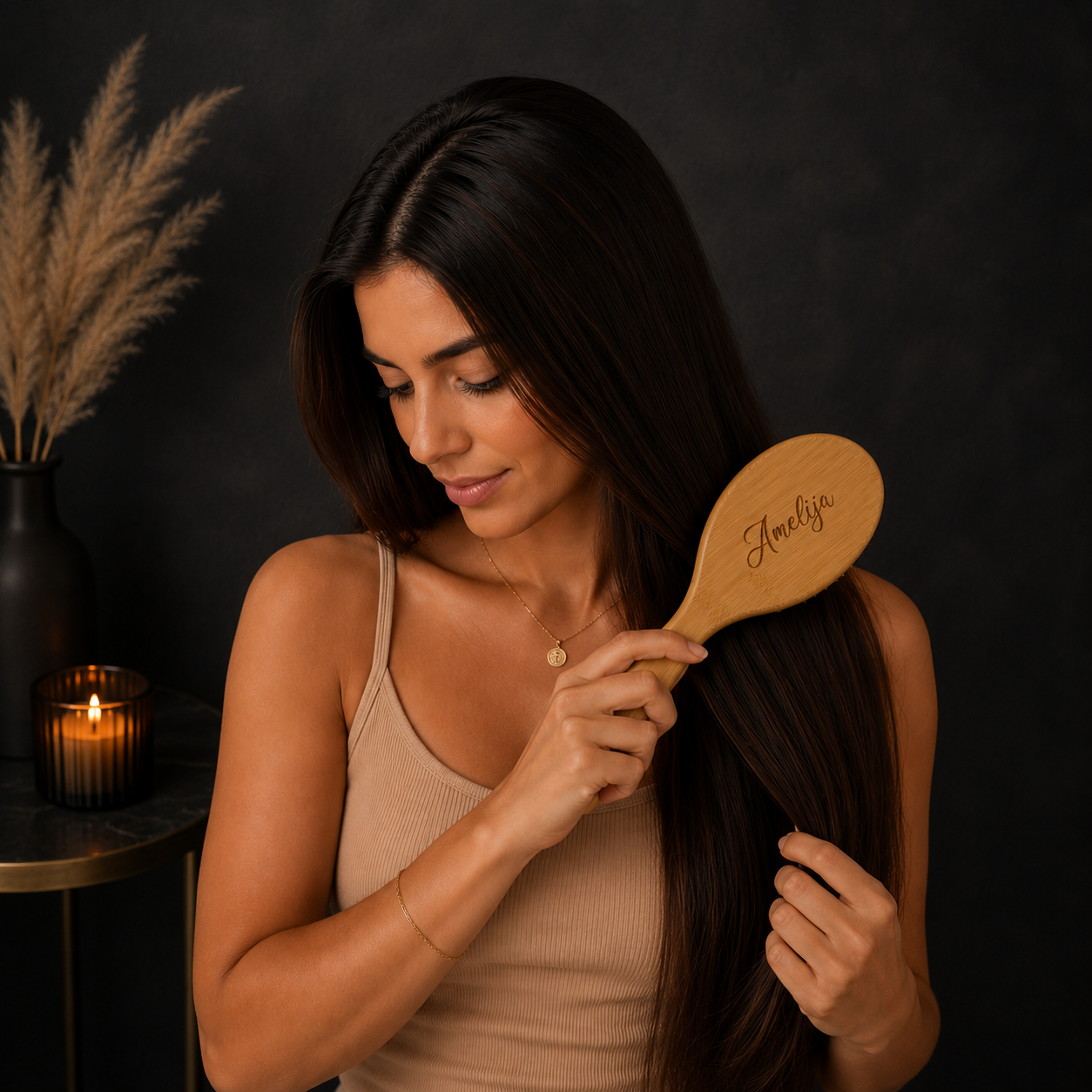 Personalized Bamboo Hair Brush Comb Set, comb, rat tail comb Mother day gift  Birthday Wooden Hair Brush girl hair comb women brushing the hair with bamboo hair brush