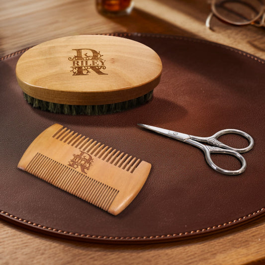 Wood Beard Comb Wooden Beard Brush Gift for Him Personalized Father Day Gift Barber Beard Kit Custom Boyfriend Gift Husband Christmas Gift