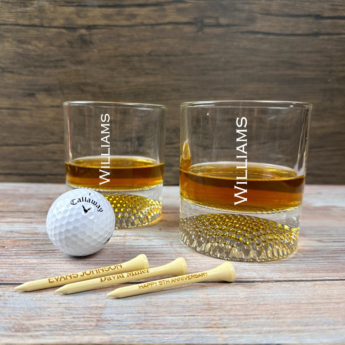 Golf Ball Whiskey Glasses Set of 4 - 8oz Golf Gifts - Unique Whiskey Golf Glasses Set - Golf Gifts For Men & Women - Gifts for Golfers Golf Accessories Golf Ball Glasses (2 pack) The Lighthouse Goods