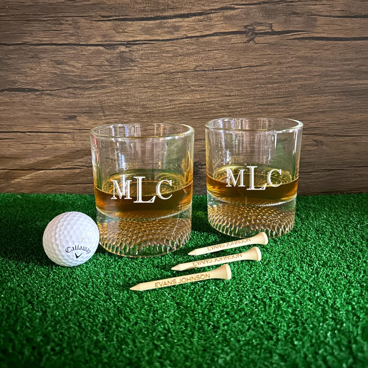 Custom Golf Whiskey Glasses 8 OZ Golf Ball Shaped Old Fashioned Liquor, Cocktail Glass, Crystal Unique & Fun Drinking Glassware Accessories, Gift For Him, Husband, Father, Boyfriend, Her Engraved whiskey glass The Lighthouse Goods