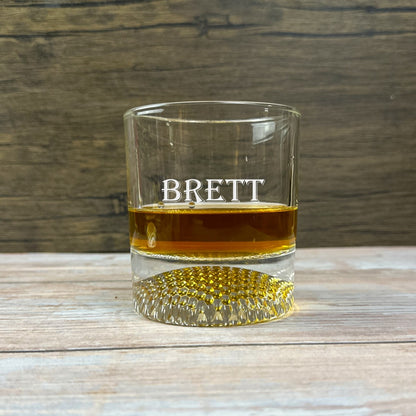 Personalized Golf Ball Whiskey Glass Set Rock Bourbon Glass Groomsmen Gift Golf Father Day Gift Golf Gifts for Men Custom Scotch Glass Chill The Lighthouse Goods