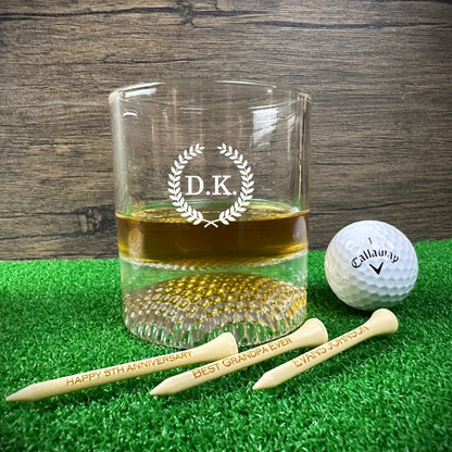 Personalized Golf Ball Whiskey Glass Set Rock Bourbon Glass Groomsmen Gift Golf Father Day Gift Golf Gifts for Men Custom Scotch Glass Chill The Lighthouse Goods
