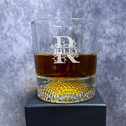 Custom Father's Day golf ball Whiskey Glass- Personalized Gift on Rock Glass - Baseball Gift for Dad or Grandpa