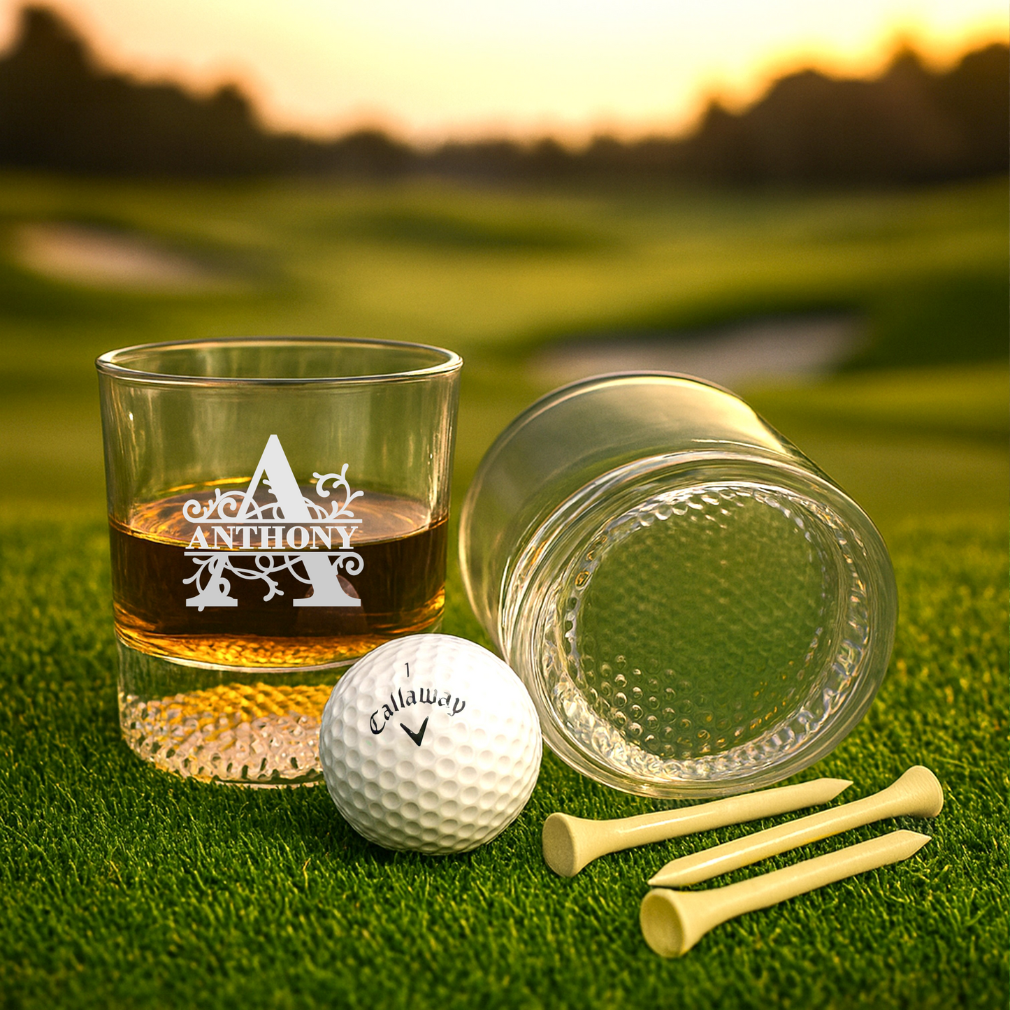 Personalized Whiskey Golf Glasses Set - Golf Gift For Men