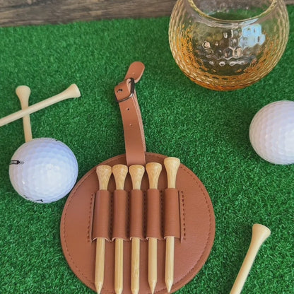 Personalized Golf Shape Whiskey Glass & Bag Tag Gift Set