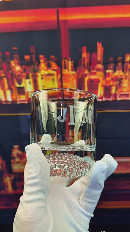 Personalized Golf Ball Whiskey Glass – Custom Golf Gift for Men