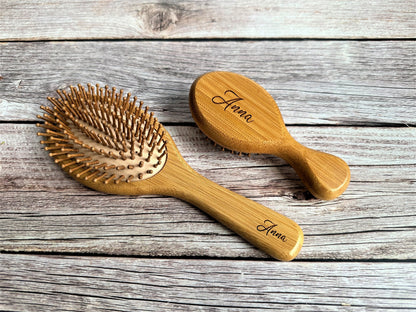Bamboo Hair Brush Wooden Brush Bamboo and Natural Rubber Zero Waste  Plastic Free Future