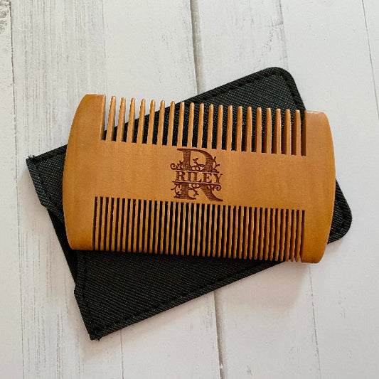 Beard Comb Personalized Valentines Gifts for Him Custom Wood Beard Comb Mens Gift Groomsmen Gift Pocket Beard Comb Birthday Gift for Husband
