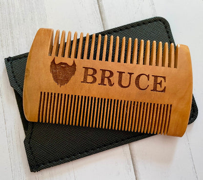 Beard Comb Personalized Valentines Gifts for Him Custom Wood Beard Comb Mens Gift Groomsmen Gift Pocket Beard Comb Birthday Gift for Husband