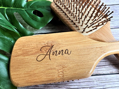 Personalized Bamboo Hair Brush Wood Paddle Hair Brush Mother Day Gift Grandma gift Girl Bridesmaid Gift Mom Natural Gift Hairbrush Kid gift