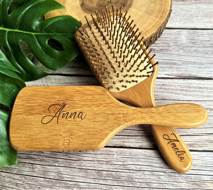 Personalized Bamboo Hair Brush Wood Paddle Hair Brush Mother Day Gift Grandma gift Girl Bridesmaid Gift Mom Natural Gift Hairbrush Kid gift
