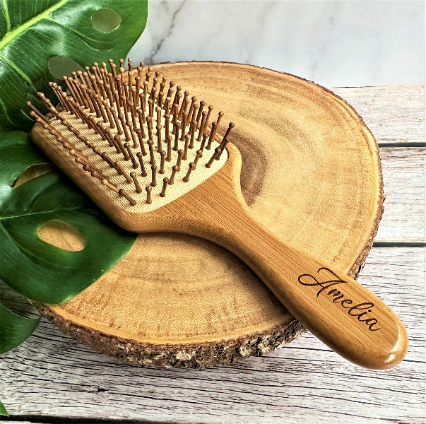 Personalized Bamboo Hair Brush Wood Paddle Hair Brush Mother Day Gift Grandma gift Girl Bridesmaid Gift Mom Natural Gift Hairbrush Kid gift