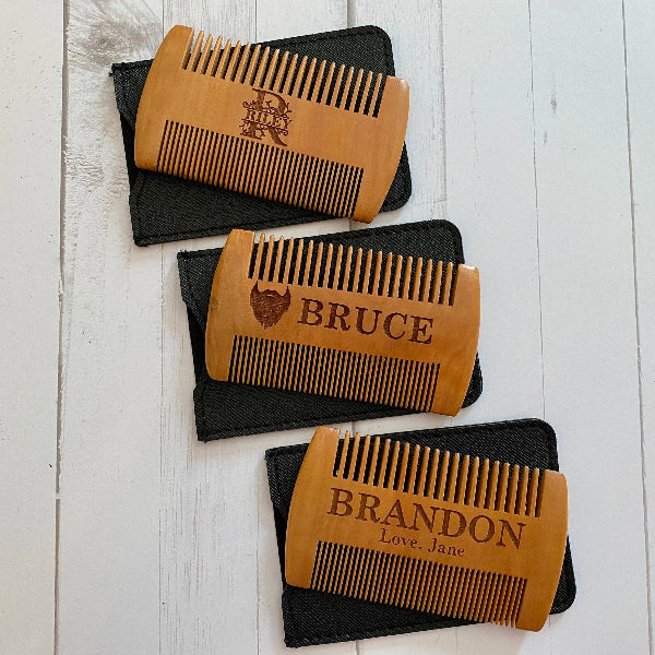 Beard Comb Personalized Valentines Gifts for Him Custom Wood Beard Comb Mens Gift Groomsmen Gift Pocket Beard Comb Birthday Gift for Husband