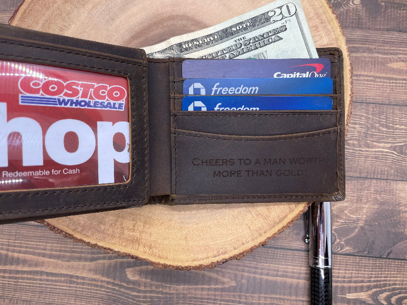 Personalized wallet Men Brown Leather Bifold Wallet Gift for Him Boyfriend Gift Husband wallet Gift Custom Wallet Father day Gift Monogram