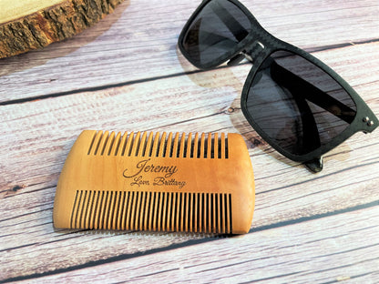 Personalized Wood Beard Comb Wooden Beard Brush Gift for Him Personalized Father Day Gift Barber Beard Kit Custom Boyfriend Valentines Day Gift Husband