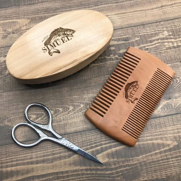 Personalized Wood Beard Comb Wooden Beard Brush Gift for Him Personalized Father Day Gift Barber Beard Kit Custom Boyfriend Valentines Day Gift Husband