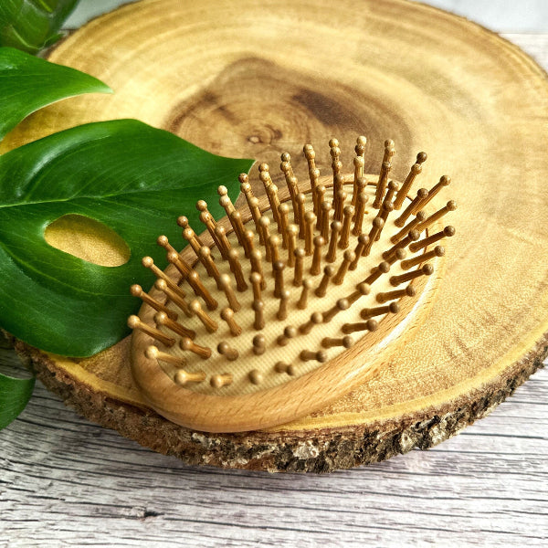 Personalized Wooden Travel Hairbrush Hand Sized Earth Friendly Sustainable Brush Gift for Women Hairbrush Zero Waste Organic Wood Hairbrush