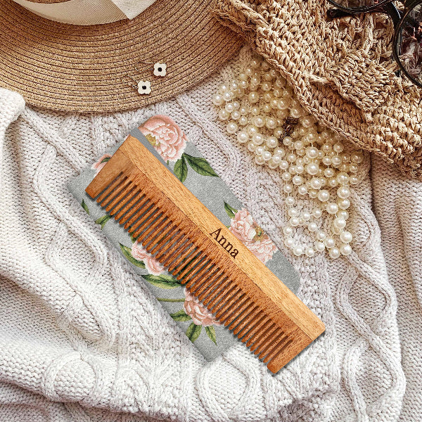 Wooden comb for women Hair Comb Personalized Beard neem Comb Custom for Him Portable Comb Gift Engraved Comb Mother Gift 