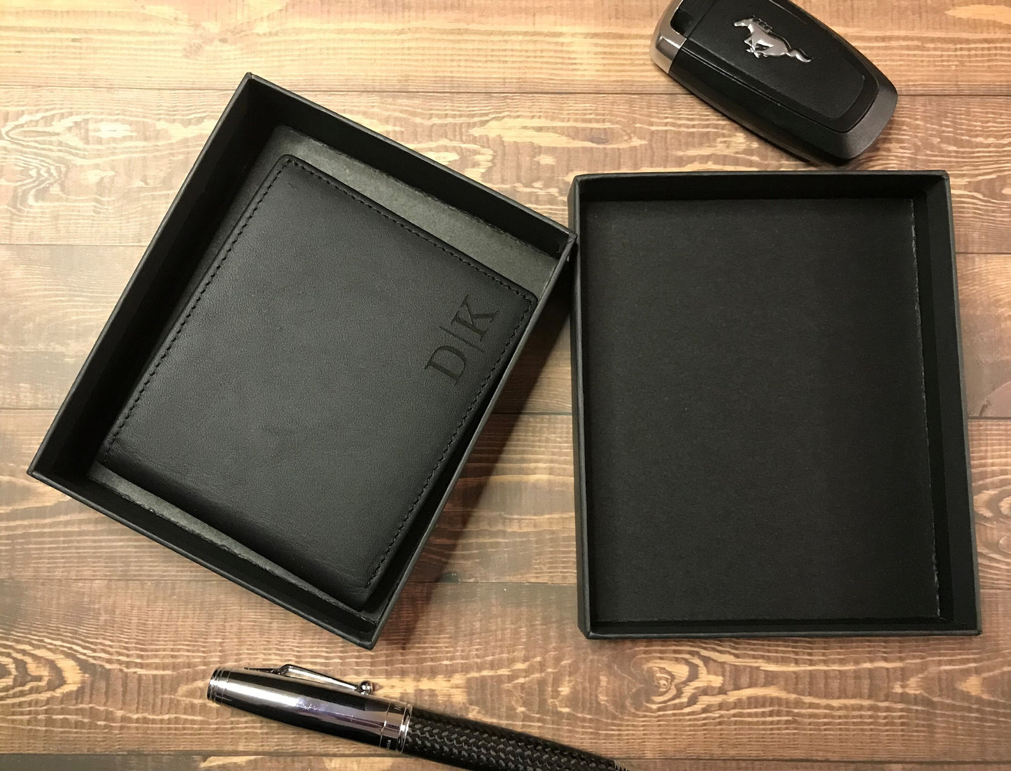 Personalized wallet Men Black Leather Bifold Wallet Gift for Him Boyfriend Gift Husband wallet Gift Custom Wallet Father day Gift Monogram