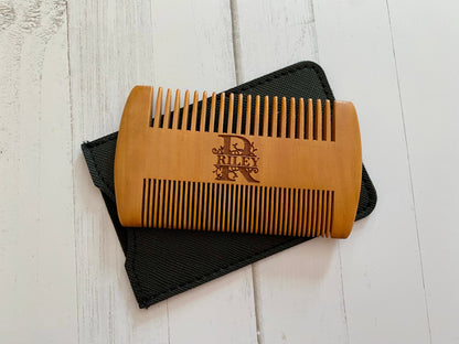 Custom Wooden Beard Comb Mustache Comb