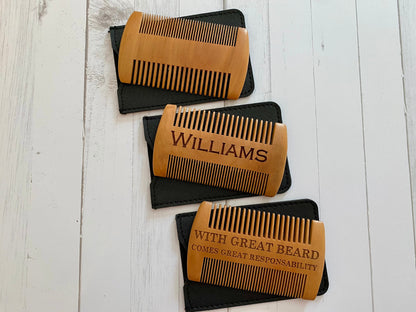 Personalized Sandalwood Beard Comb For Him Fathers Day Gift