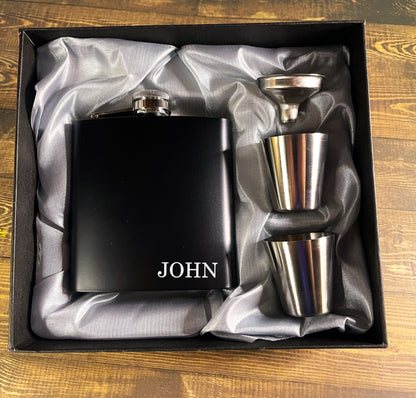 Personalized Groomsmen Flasks set with Cups Groomsman Gift