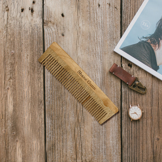 Personalized Husband Neem Hair Comb Christmas Gift