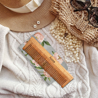 Personalized Husband Neem Hair Comb Christmas Gift