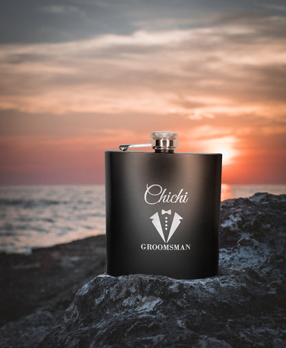 Personalized Groomsmen Flasks set with Cups Groomsman Gift