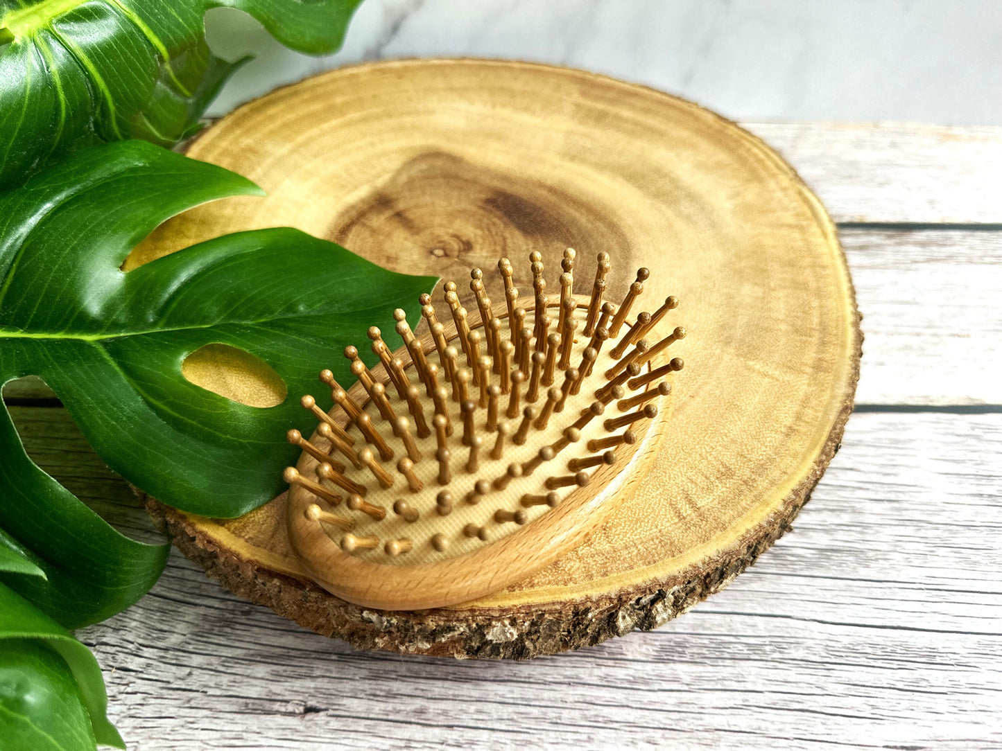 Personalized Wooden Travel Hairbrush Hand Sized Earth Friendly Sustainable Brush Gift for Women Hairbrush Zero Waste Organic Wood Hairbrush